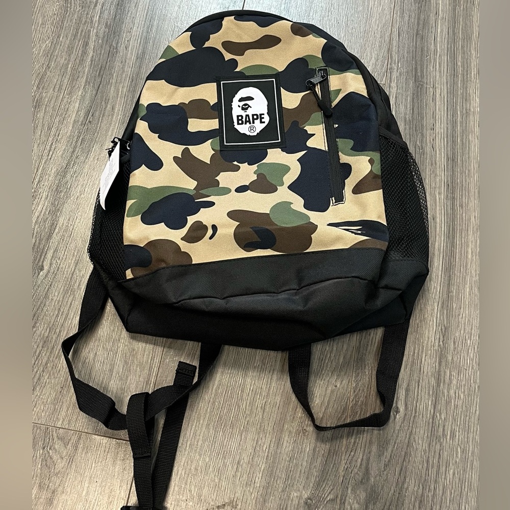 Bape Brown and Black Camouflage Backpack